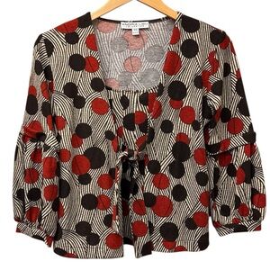 Andria Lieu tie front top with attached camisole, size xs